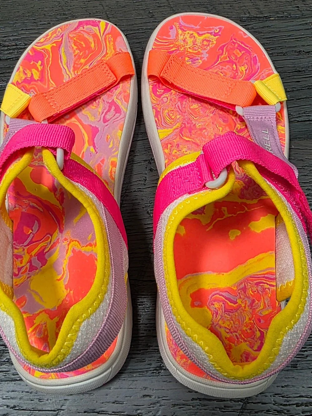 Merrell Kids' Multicolor Sport Sandals - Pink/Orange/Yellow (Size:5)